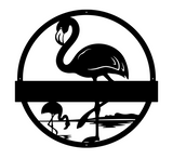 Flamingo Wall Art Personalised Monogram