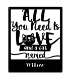 Love & Your Cat Name Personalised Monogram