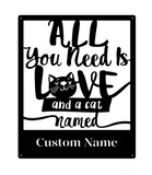 Love & Your Cat Name Personalised Monogram