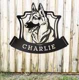German Shepherd Wall Art - Personalised Monogram