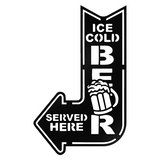Ice Cold Beer Arrow - Left or Right - Wall Art Sign
