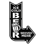 Ice Cold Beer Arrow - Left or Right - Wall Art Sign