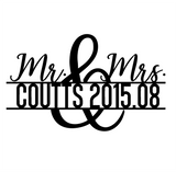 Mr & Mrs Wedding Text - Personalised Monogram