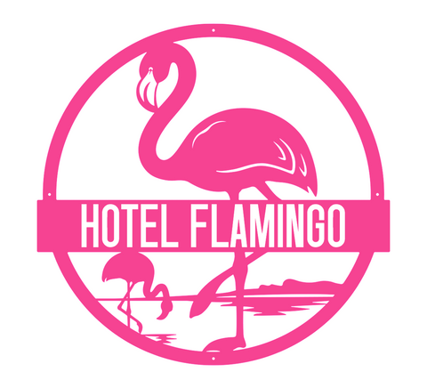 Flamingo Wall Art Personalised Monogram