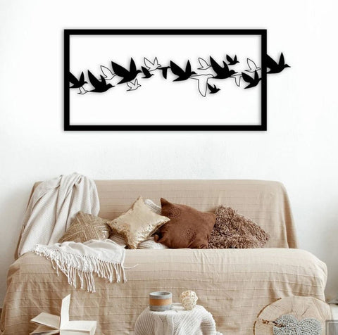 Flock of Birds Wall Art with Border