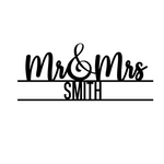 Mr & Mrs Wedding Sign Text - Personalised Monogram