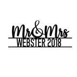 Mr & Mrs Wedding Sign Text - Personalised Monogram