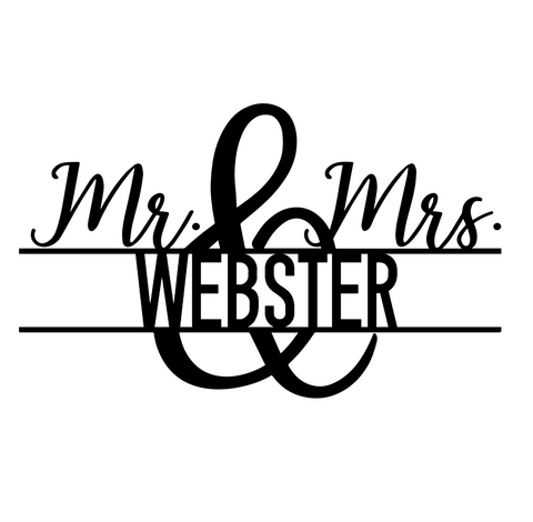 Mr & Mrs Wedding Text - Personalised Monogram