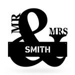 Mr & Mrs Wedding Name Text - Personalised Monogram
